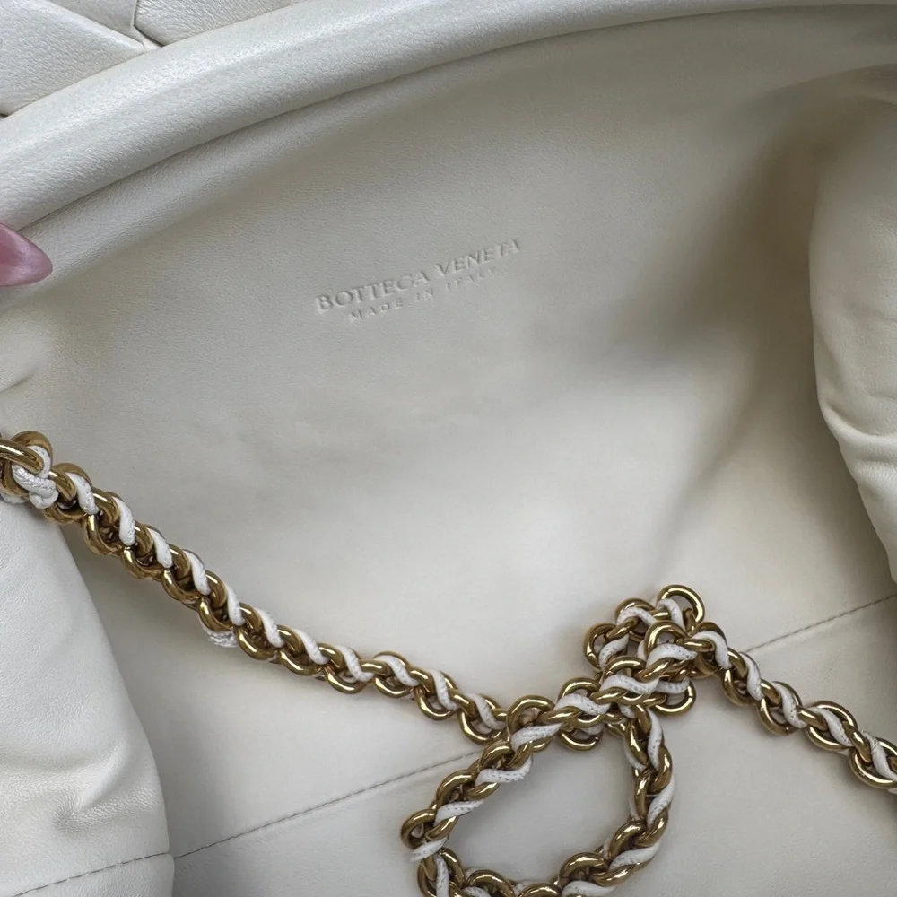 Bottega Veneta pouch lauren 1980 Ivory Cream Woven Wristlet - Picture 7 of 8